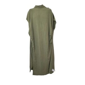 ASOS DESIGN Curve linen high neck midi dress in khaki size 26